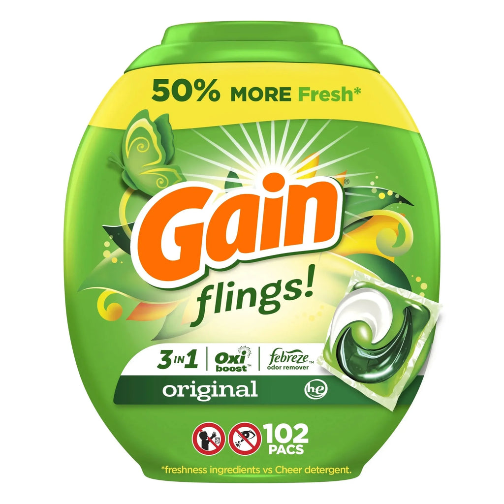 102 Count 3-in-1 Laundry Detergent Pacs,