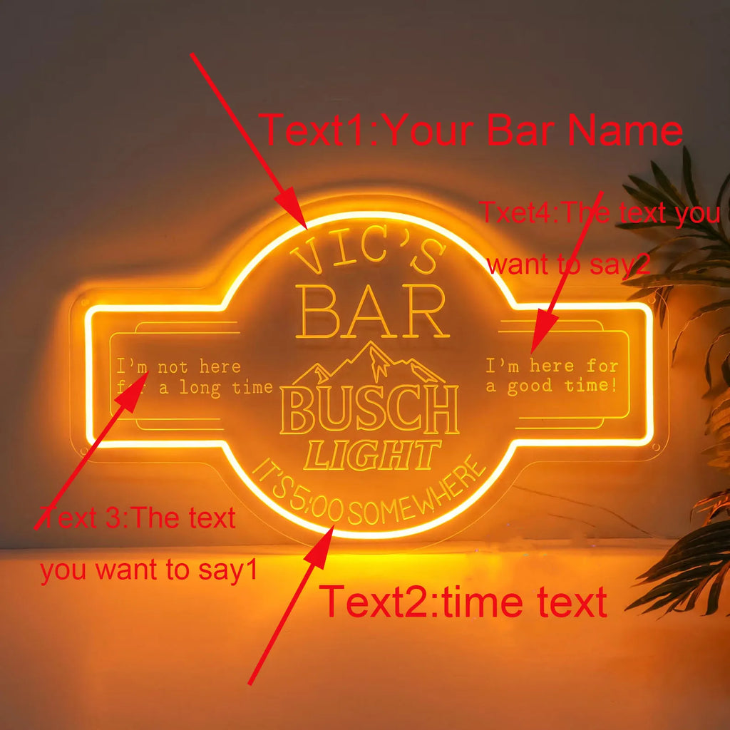 Custom Man Cave Beer Bar Sign, Neon