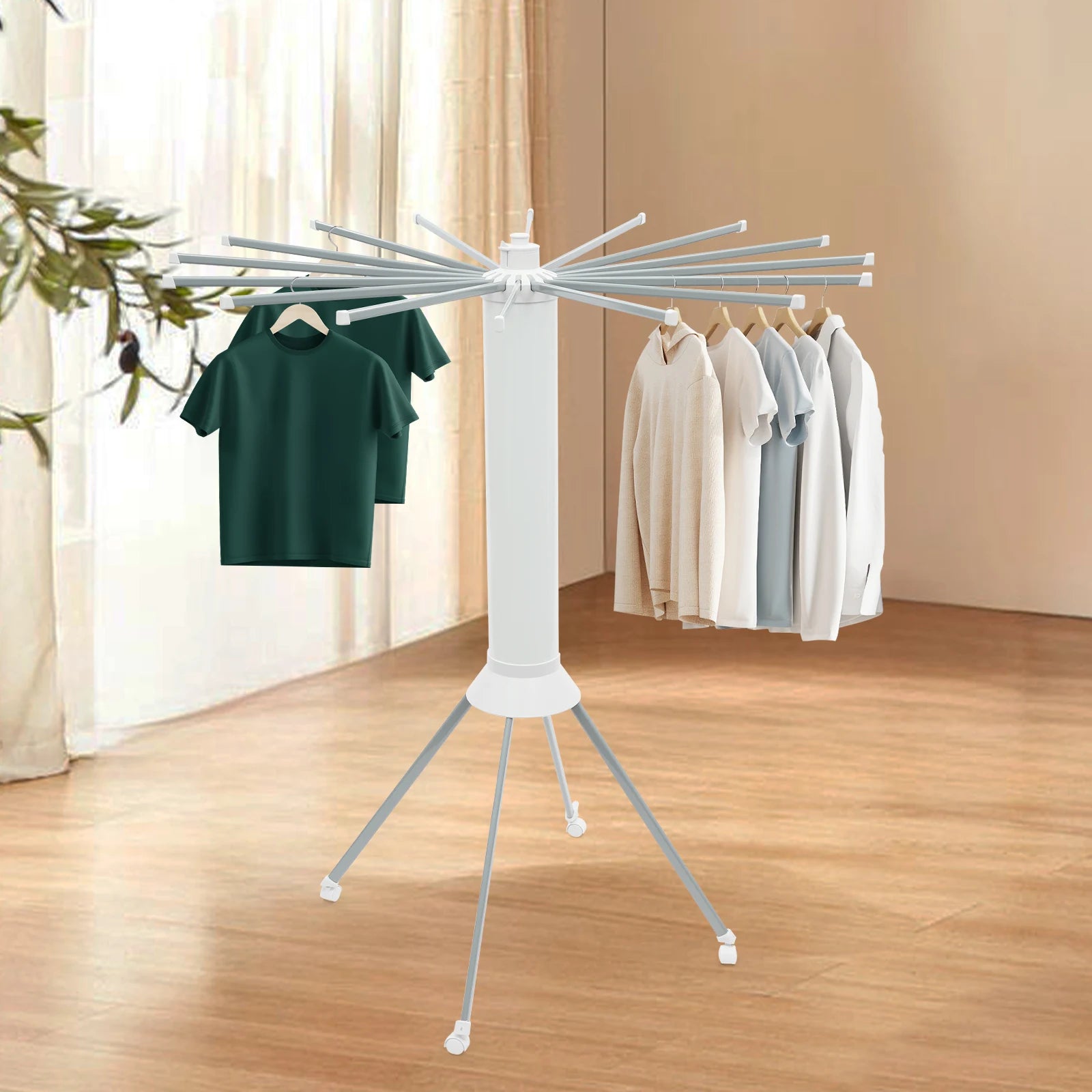 Clothes Drying Rack Anti-Rust Foldable Four-Legged
