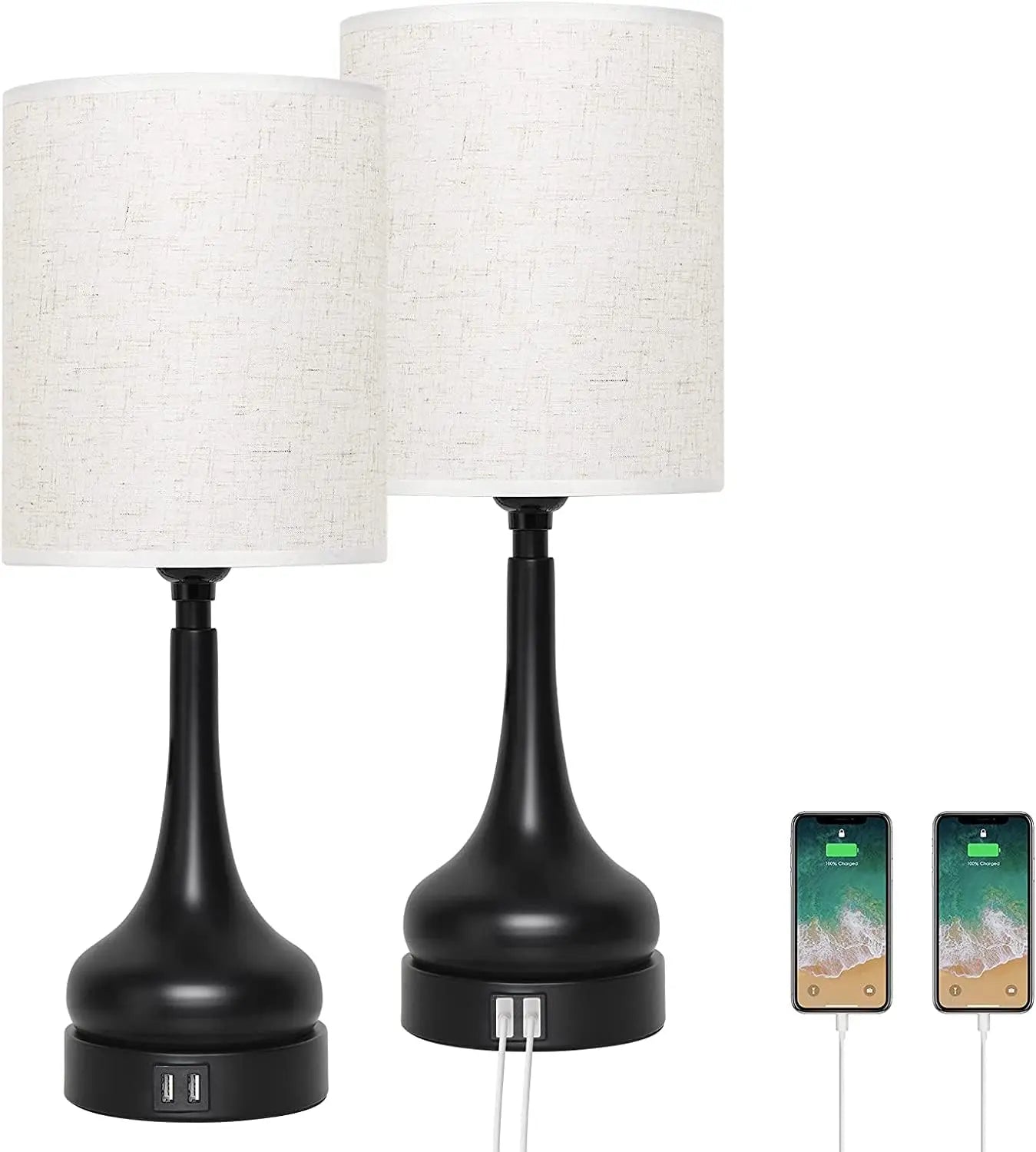 Table Lamp  with Touch Control USB Charging Ports