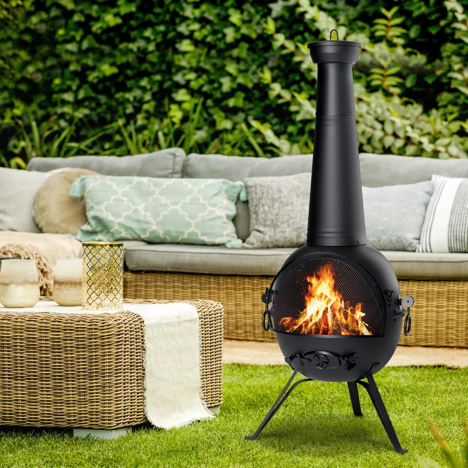 Fire Outdoor Chiminea Fireplace Deck or Patio