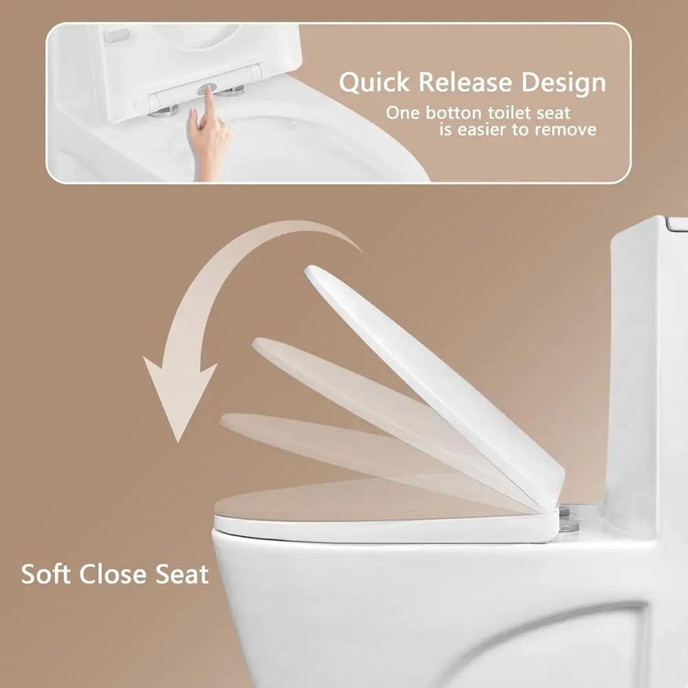 One Piece Toilet, Dual Power Flush,