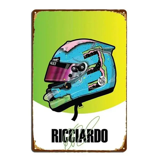 Vintage Football Helmet Metal Tin Sign