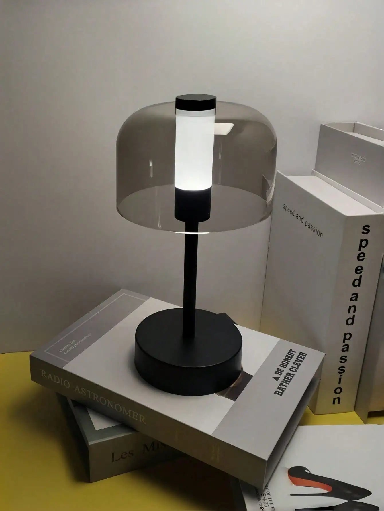 1PC Metal & Acrylic USB Rechargeable LED  3-Color Dimmable