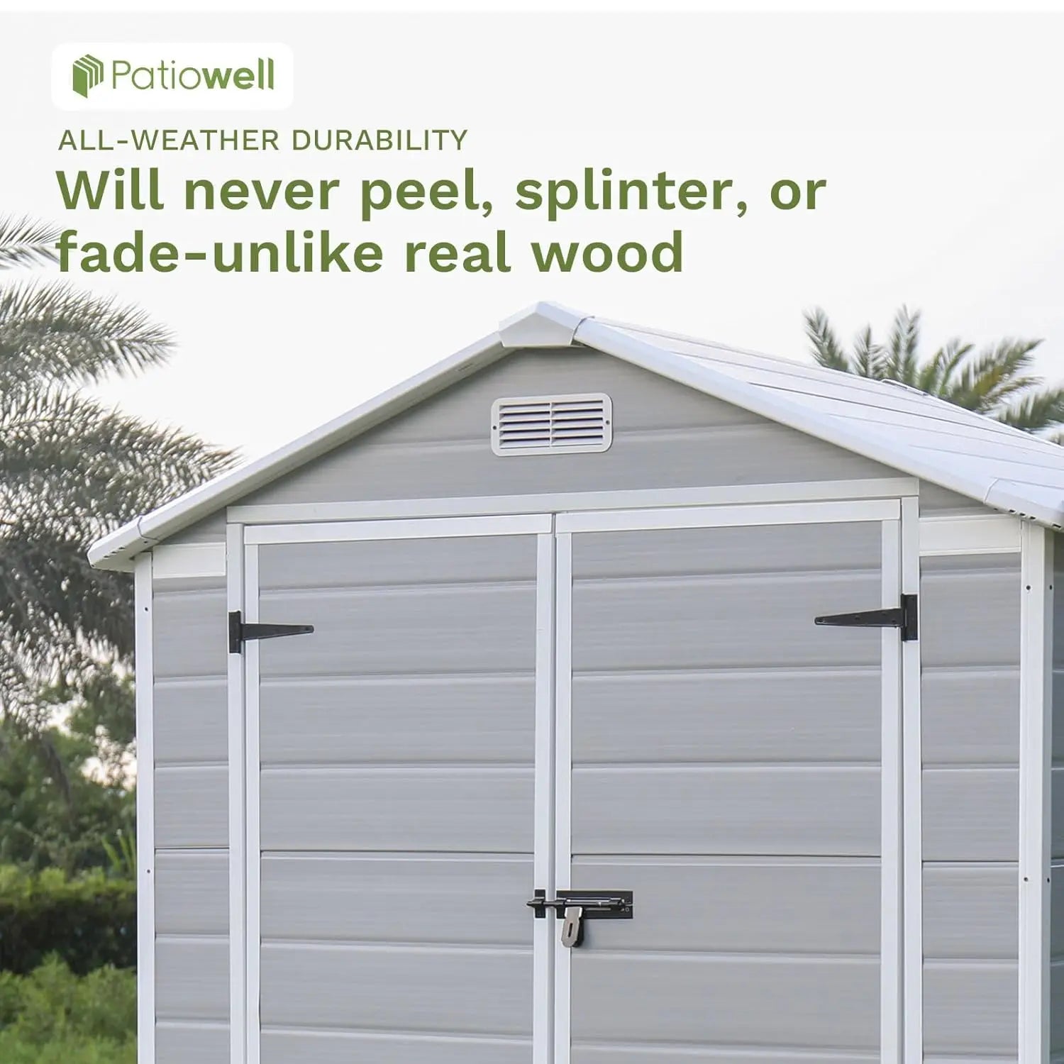 6x4 FT Plastic Outdoor Storage Shed with Floor