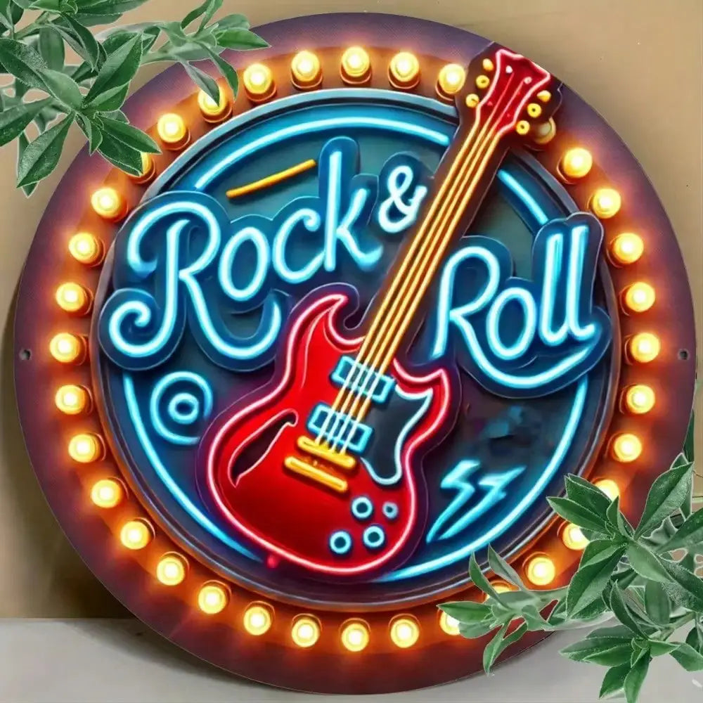 Rock 'n' Roll Metal 2D Neon Sign Wall Art,