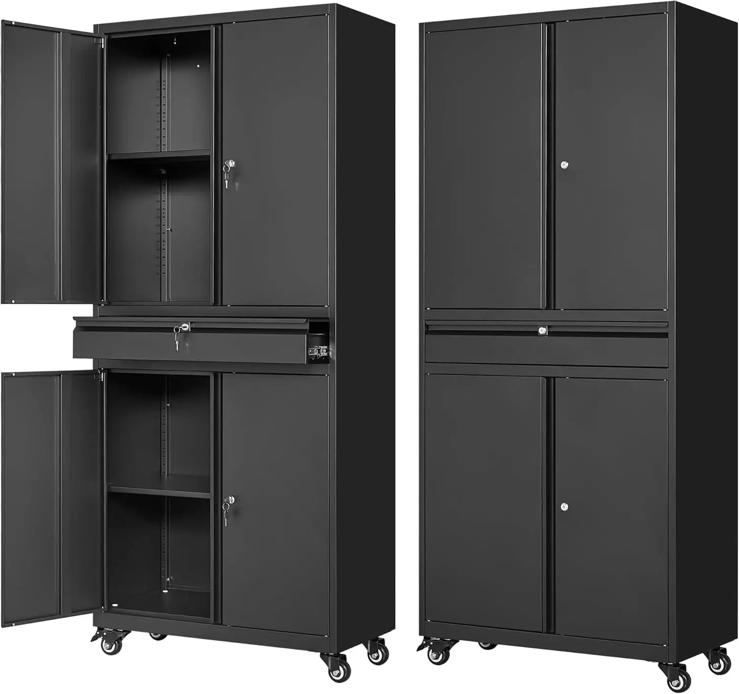 Metal Garage Storage Cabinet with Wheels