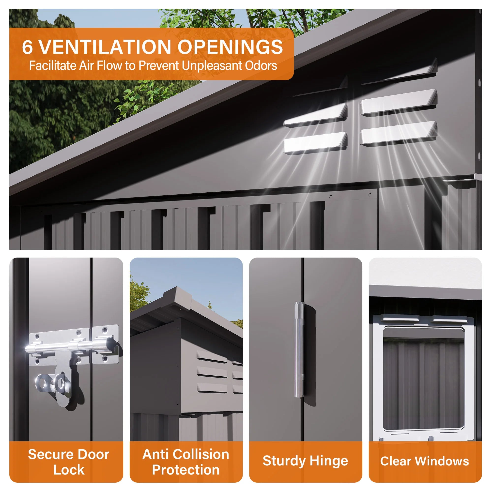 4 x 9 FT Outdoormetal garden Storage Shed