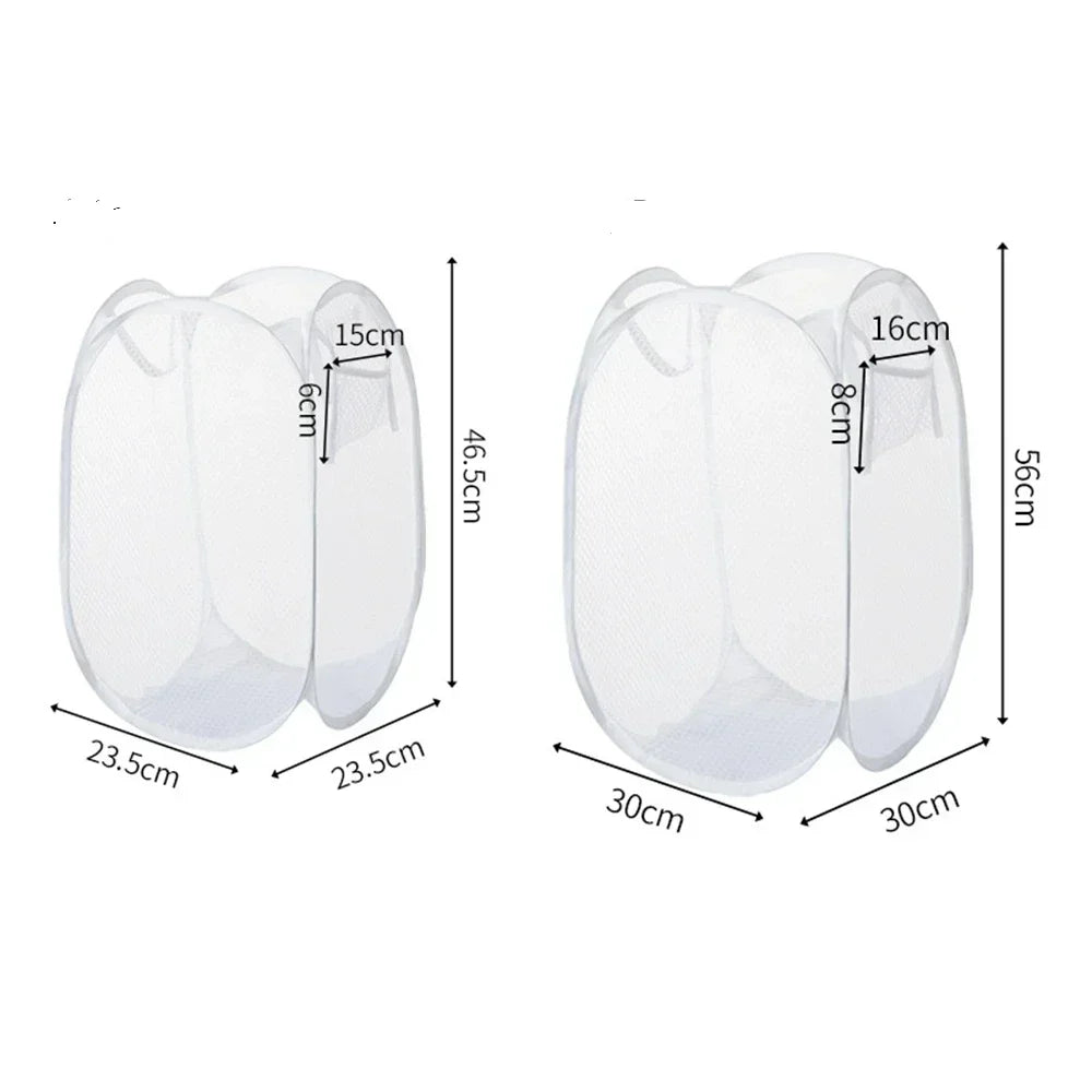 2pc Dirty Clothes Basket Skeleton Ventilated Foldable