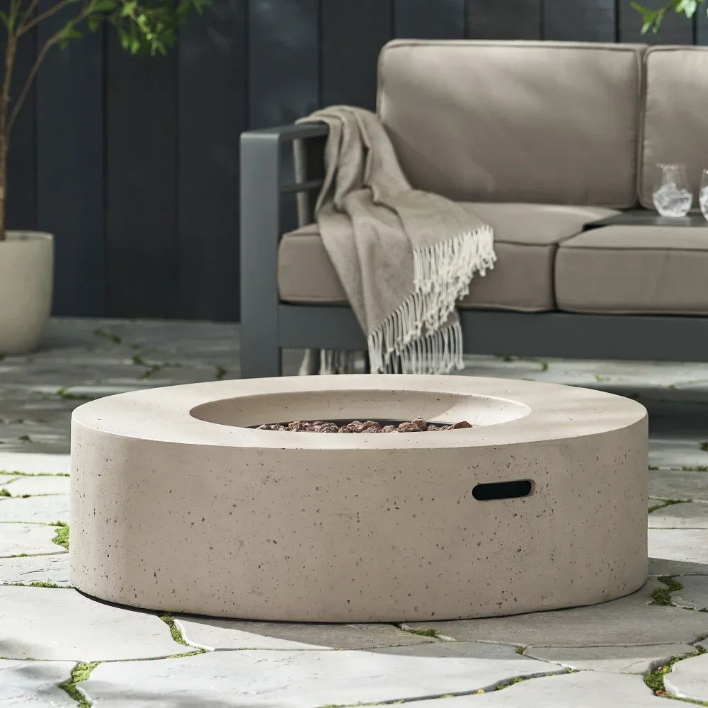 50000 BTU Round Outdoor Concrete Propane Fire Pit