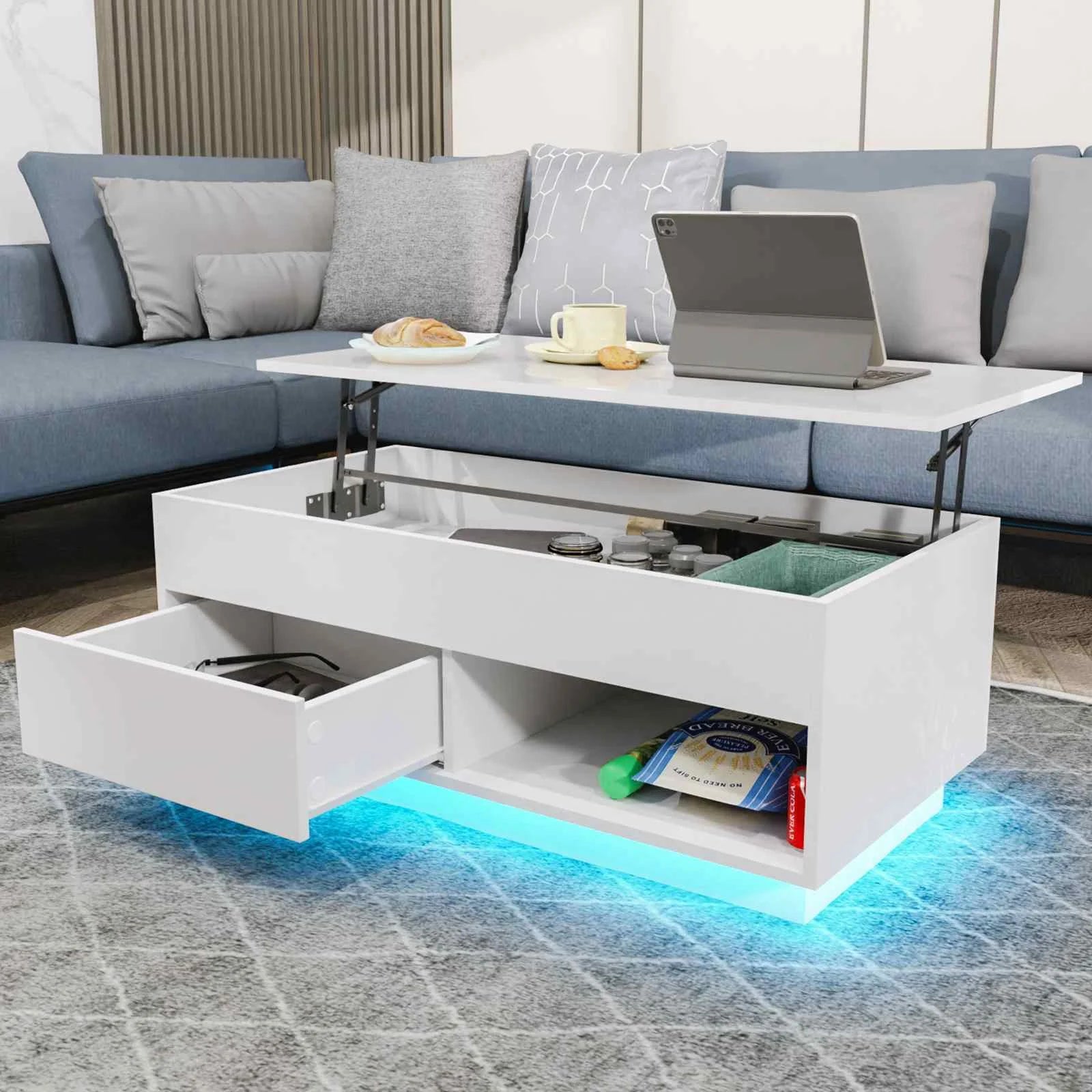 LED Lift Coffee Table The Ultimate Modern Furniture with Height Adjustment and Sleek Design for Home Decor and Entertaining