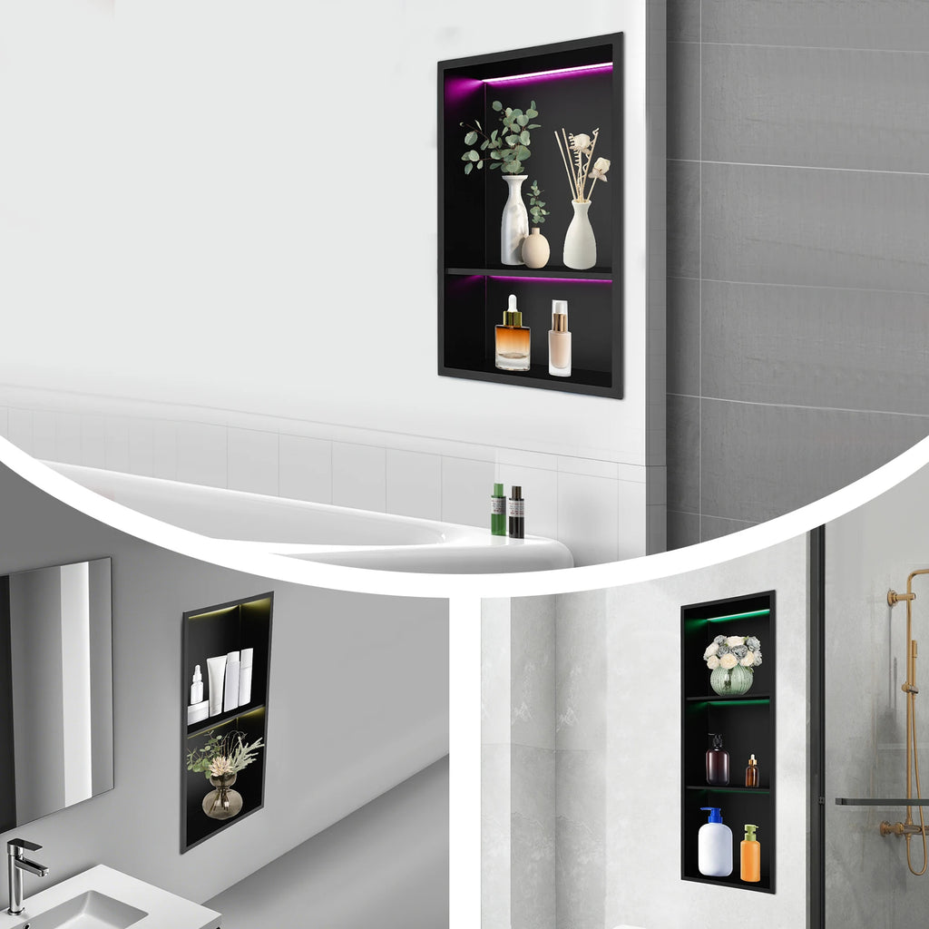 Stainless Steel Recessed Wall Niche with RGB Light