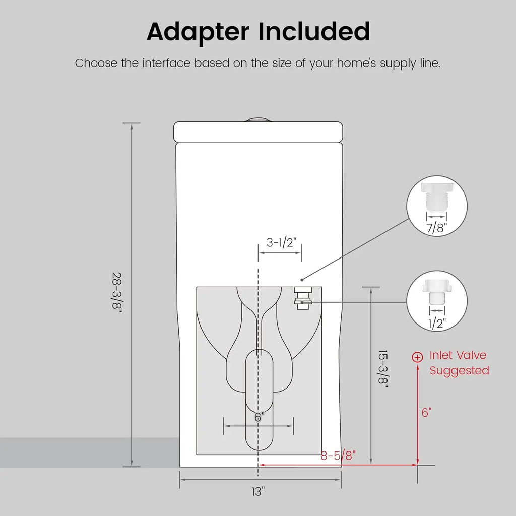 Compact One Piece Toilet for Bathroom, Space-Saving