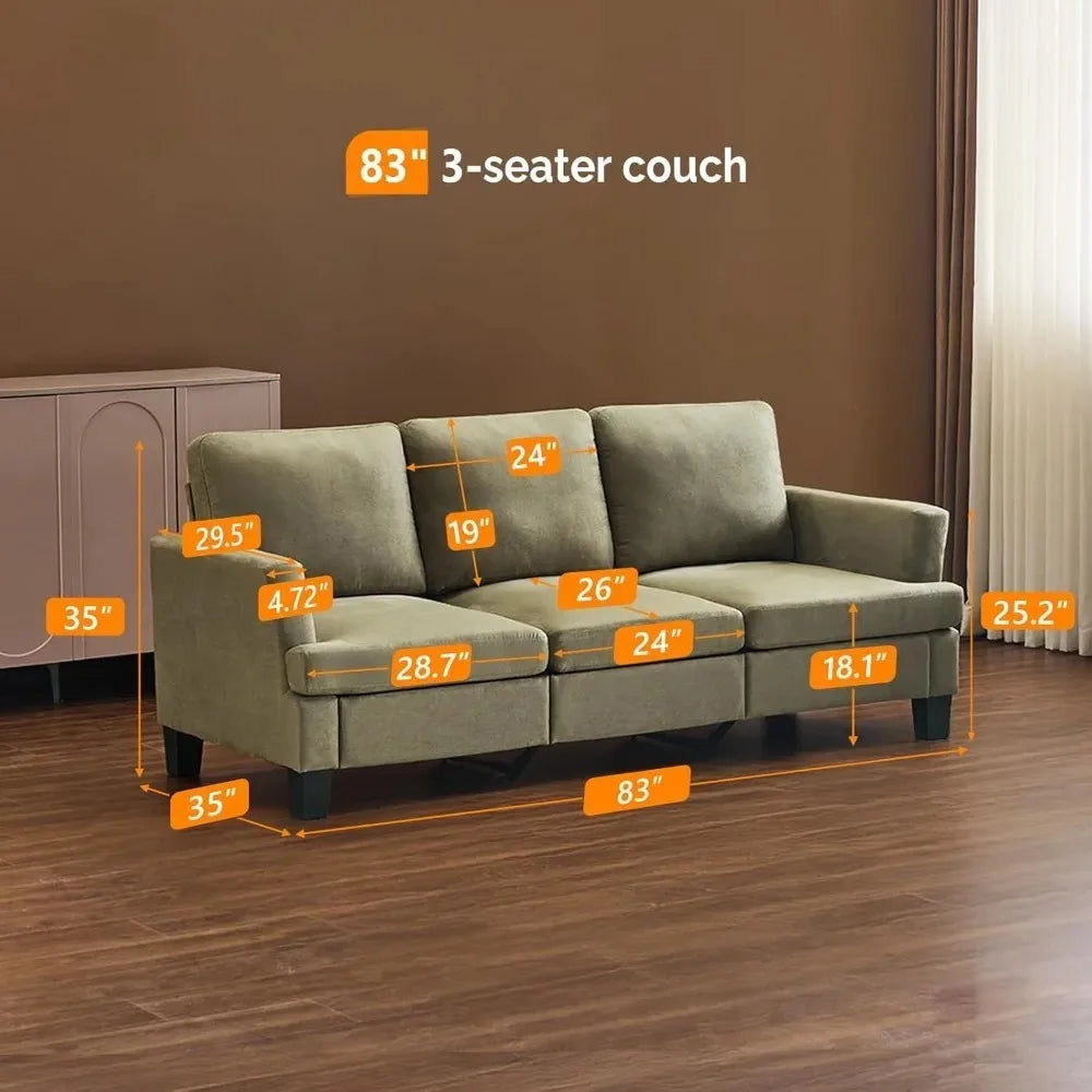 Olive Green 83" Sofa Couches