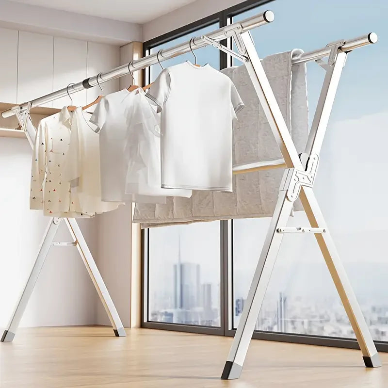 Folding Metal Drying Rack with 20 Hooks,