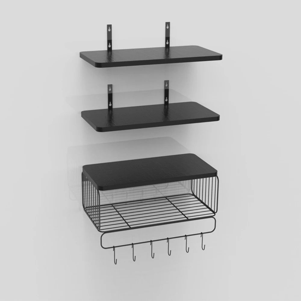 Wall Mounted Floating Shelves 3 Wood Bathroom