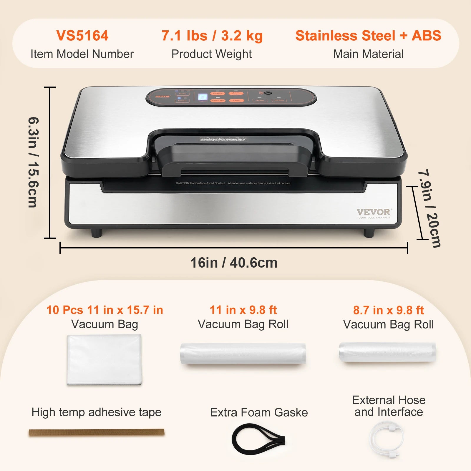130W Vacuum Sealer Food Packaging Machine