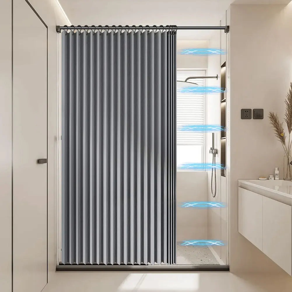 Foldable Magnetic Bath Curtain Waterproof Bathtub Curtain
