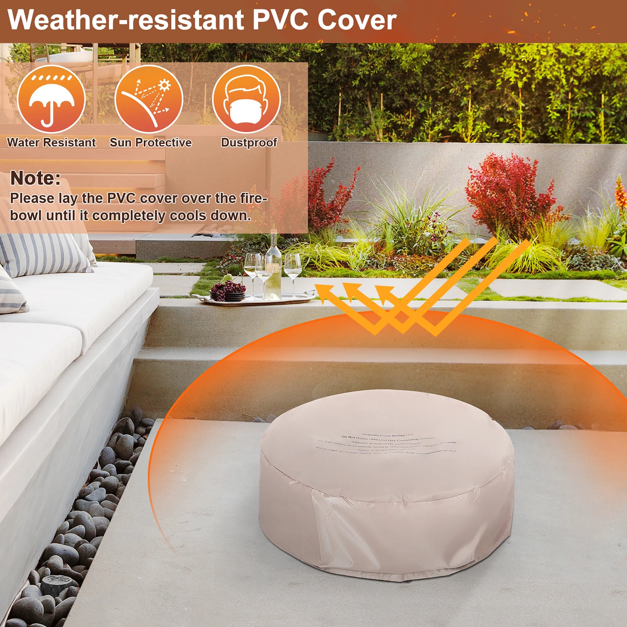 7PCS  Rattan Wicker Furniture Set Gas Fire Pit