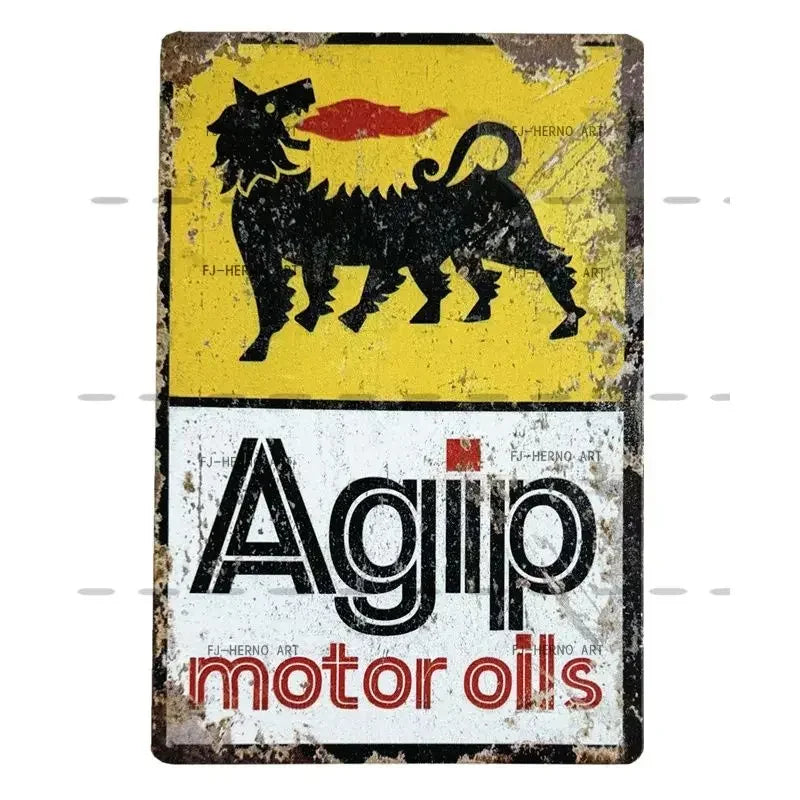 Vintage Motor Oil Gas Car Tin Sign