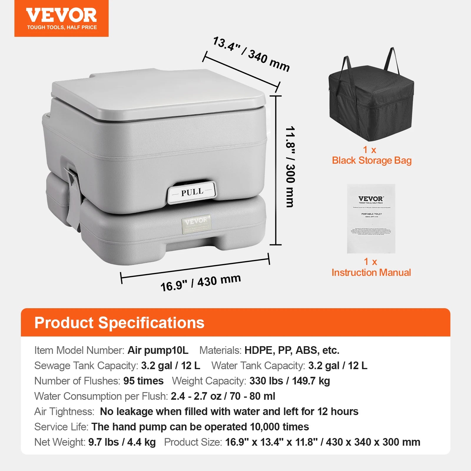 Portable Toilet for Camping Porta Potty Push-Button