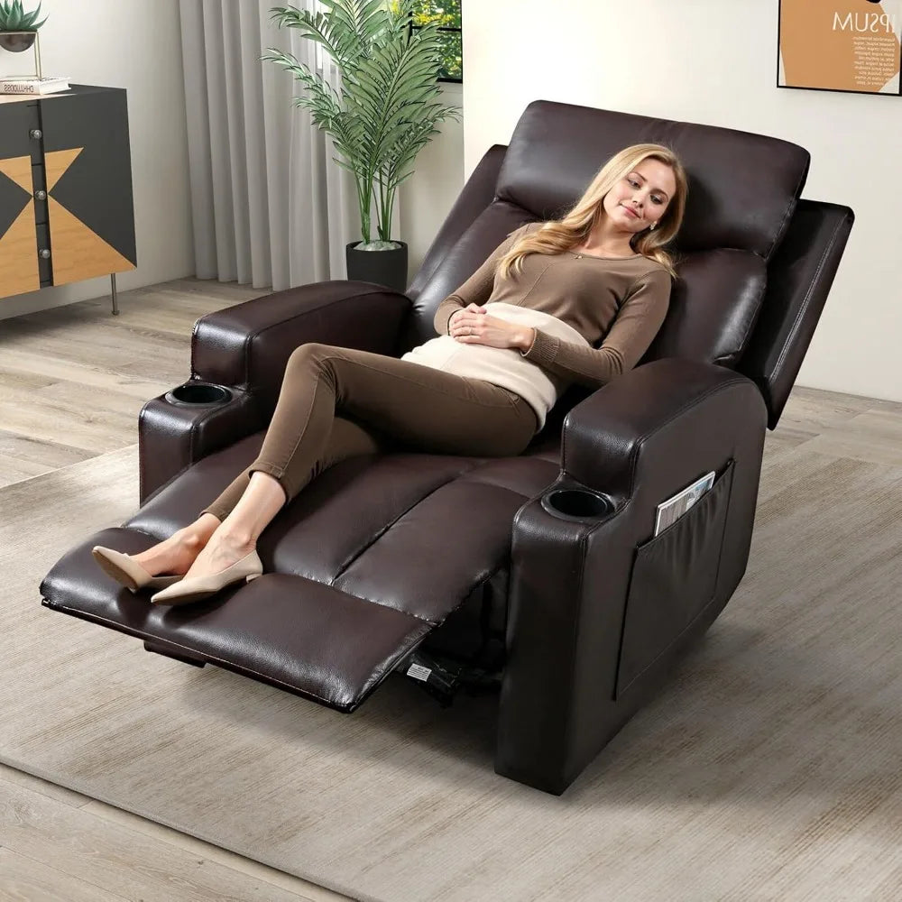Manual Recliner Chair with Massage and Heat