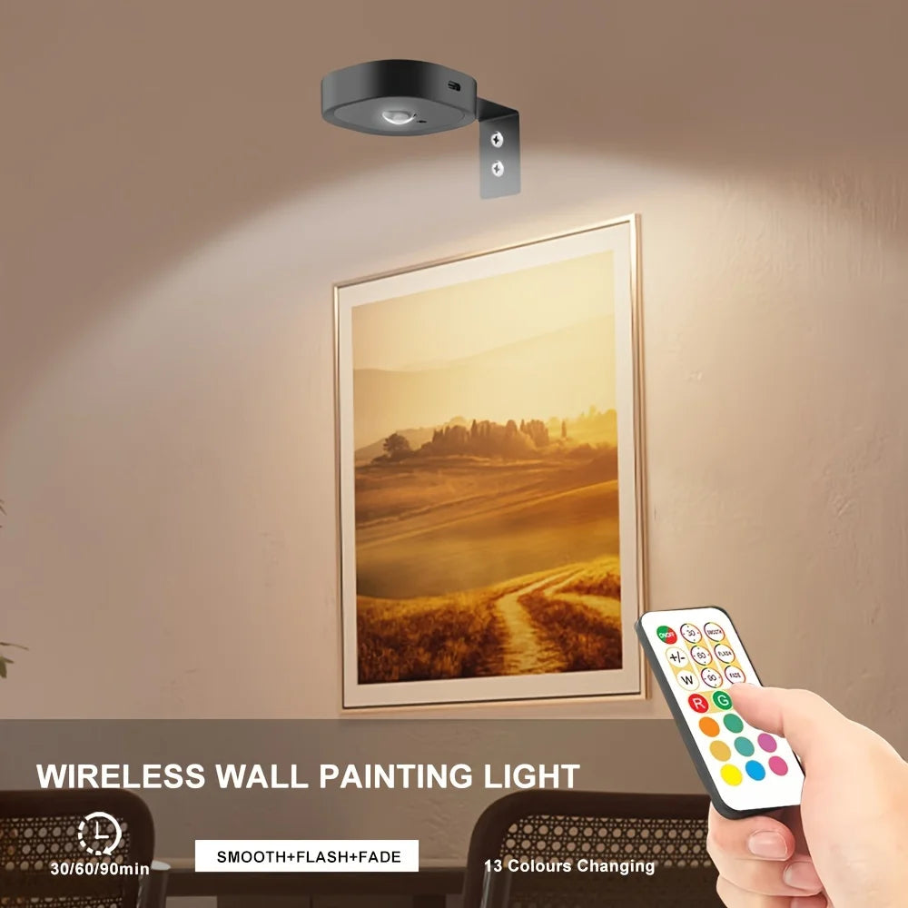 4PACK picture light set with remote control 13RGB colors