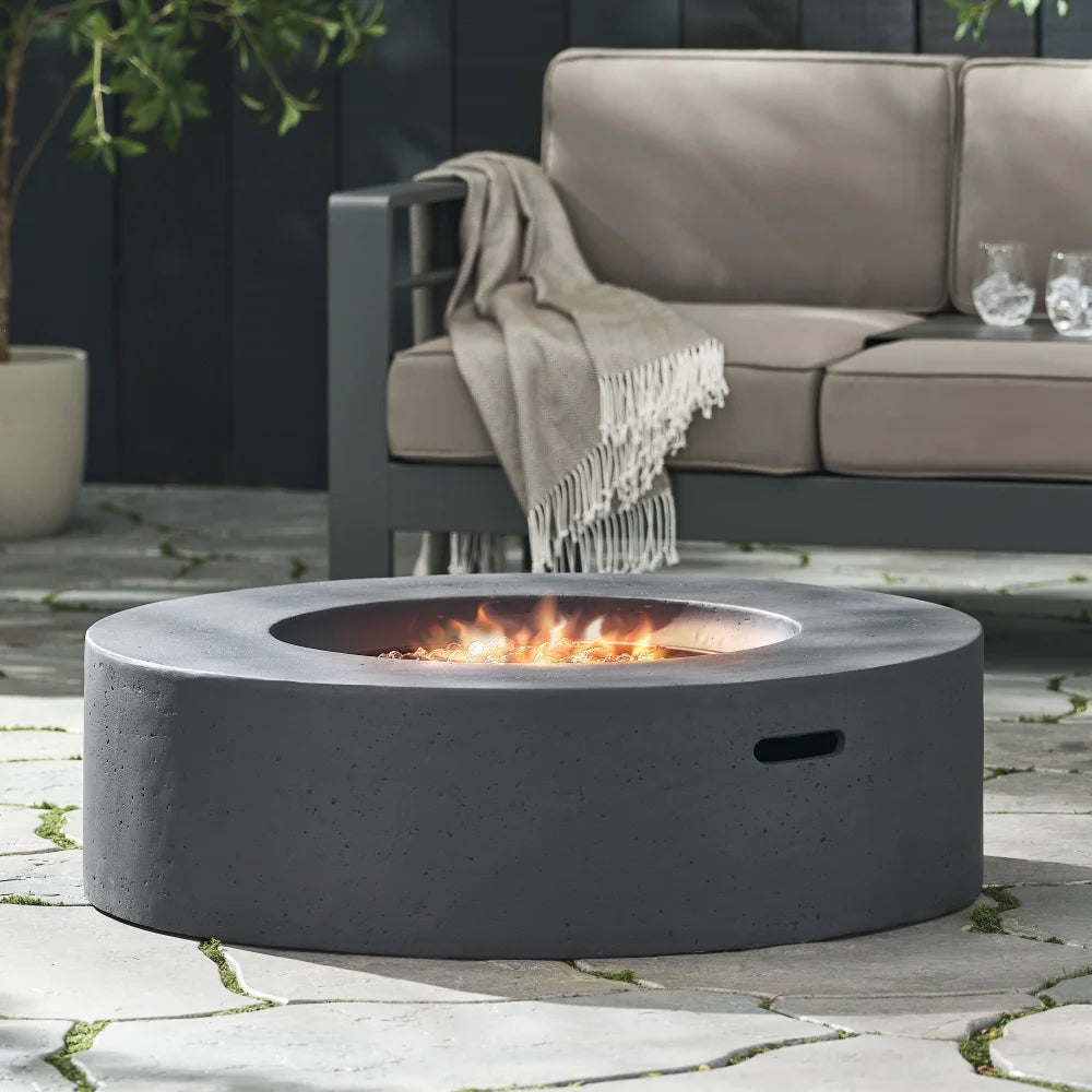 50000 BTU Round Outdoor Concrete Propane Fire Pit