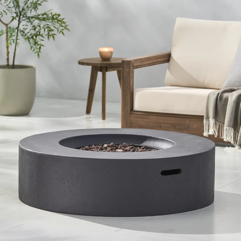 50000 BTU Round Outdoor Concrete Propane Fire Pit