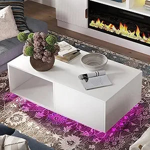 LED Black Coffee Table for Living Room