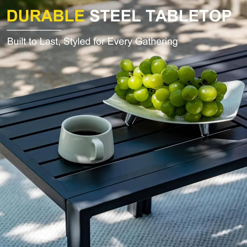 Patio Furniture Set w/Fire Pit Table, 6-Piece Patio Set