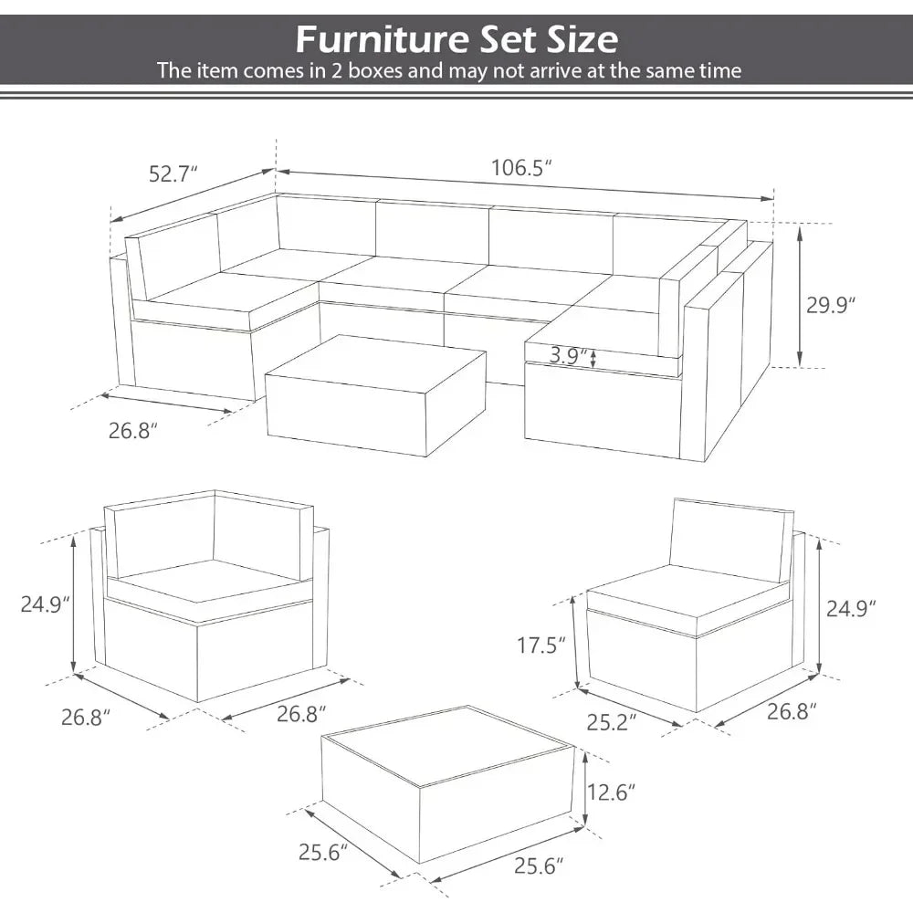 7 Piece Outdoor Patio Furniture Set