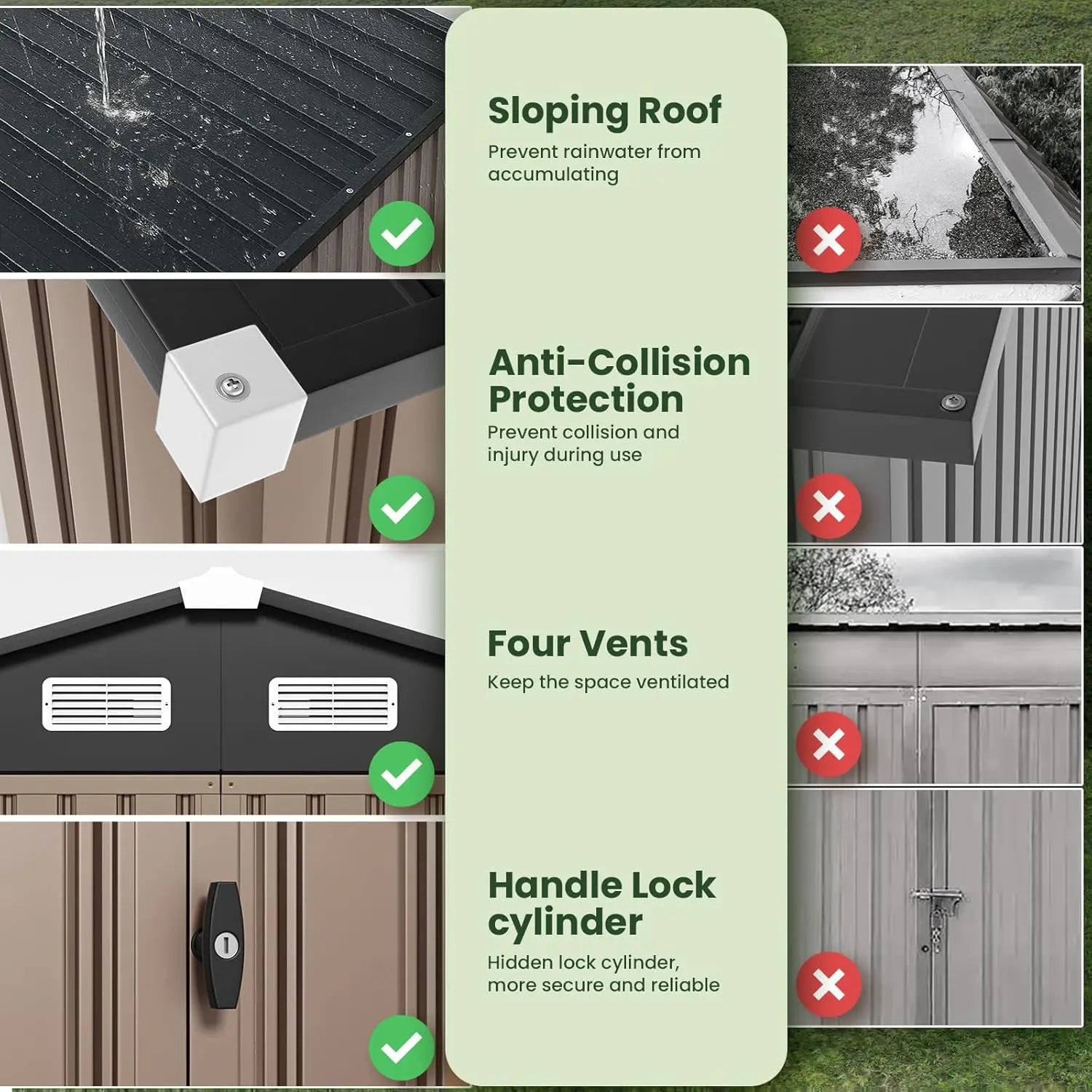 10X12 FT Outdoor Storage Shed, Durable Metal