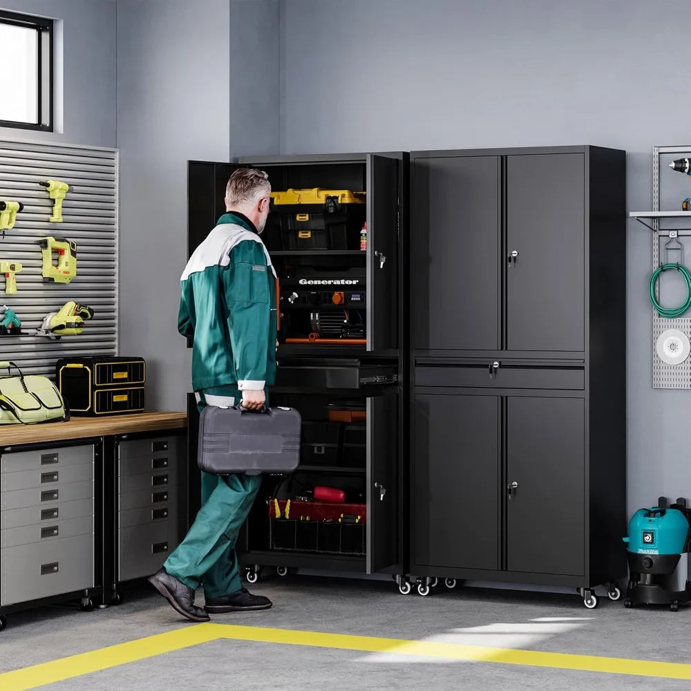 Metal Garage Storage Cabinet with Wheels