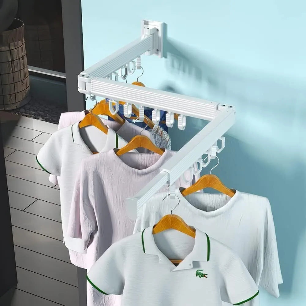 Folding Clothes Rack Household Wall Mounted