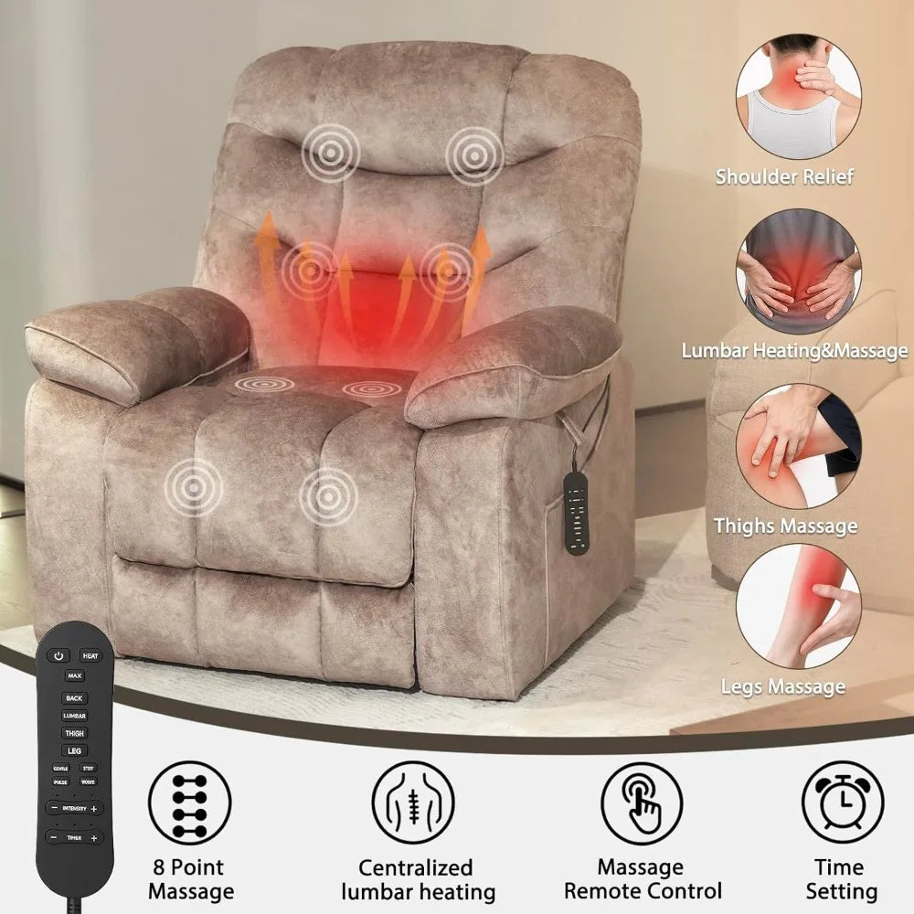 Large Power Lift Recliner Chair Heat And Massage