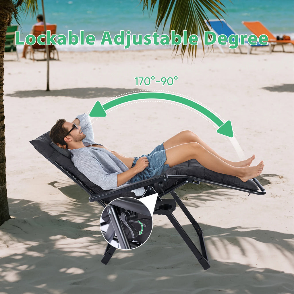 Zero Gravity Recliner Camping Patio Lounge Chair