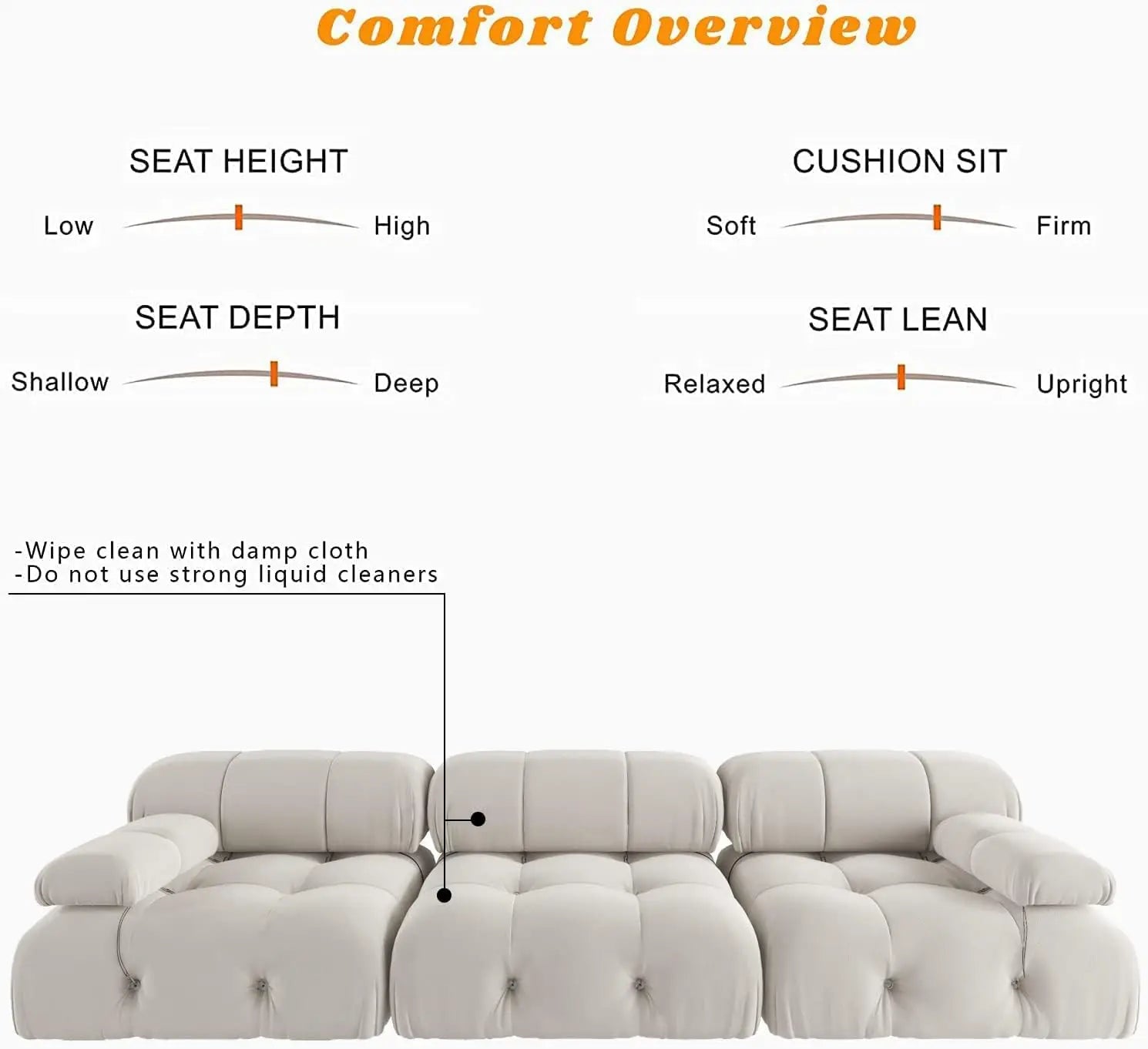 104" Minimalist Modular Sectional Sofas