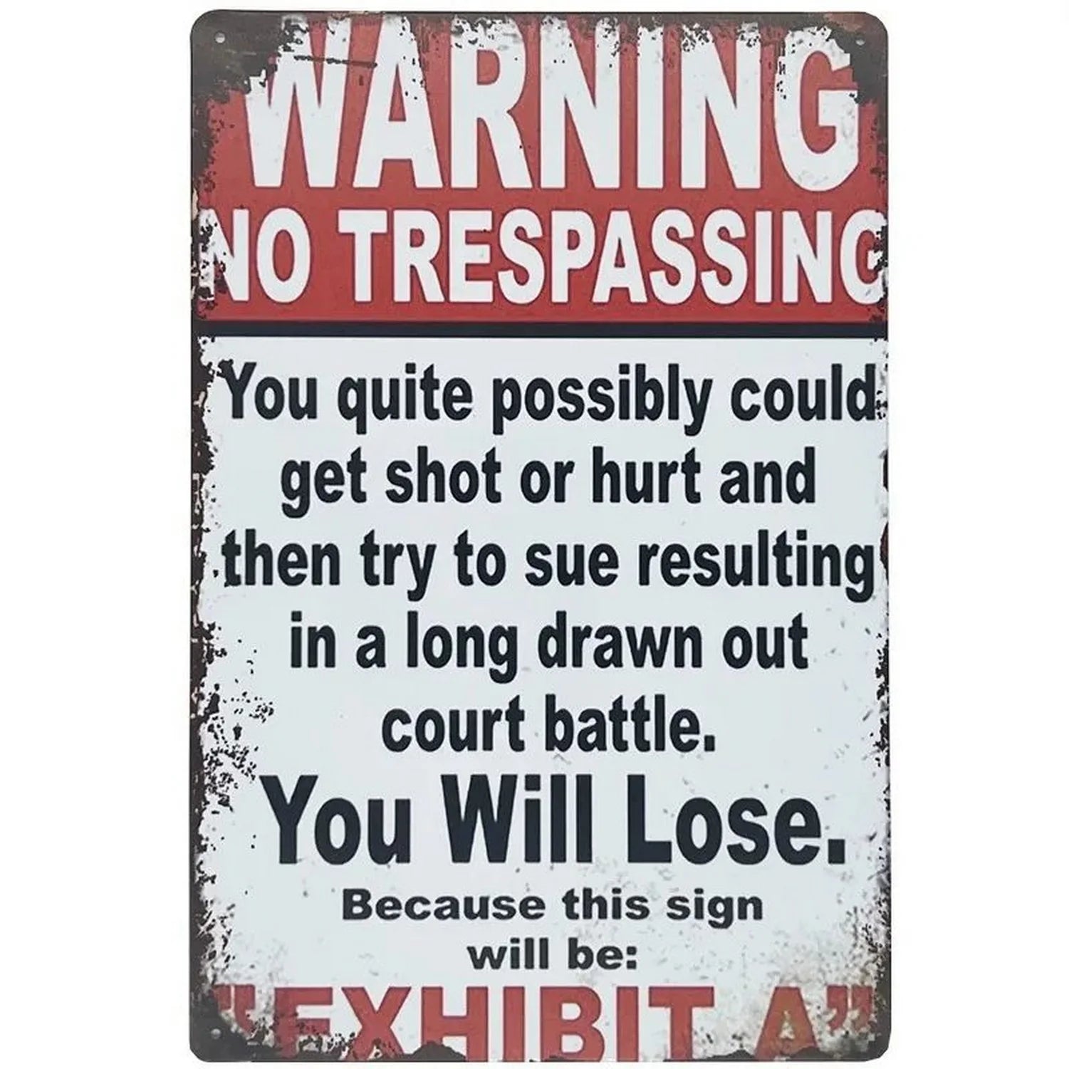 Warning Metal Tin Signs Wall Decoration