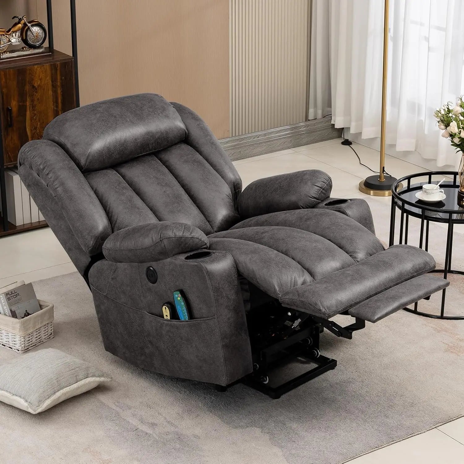 Tall Man Dual Motor Power Lift Recliner Chair W/Heat