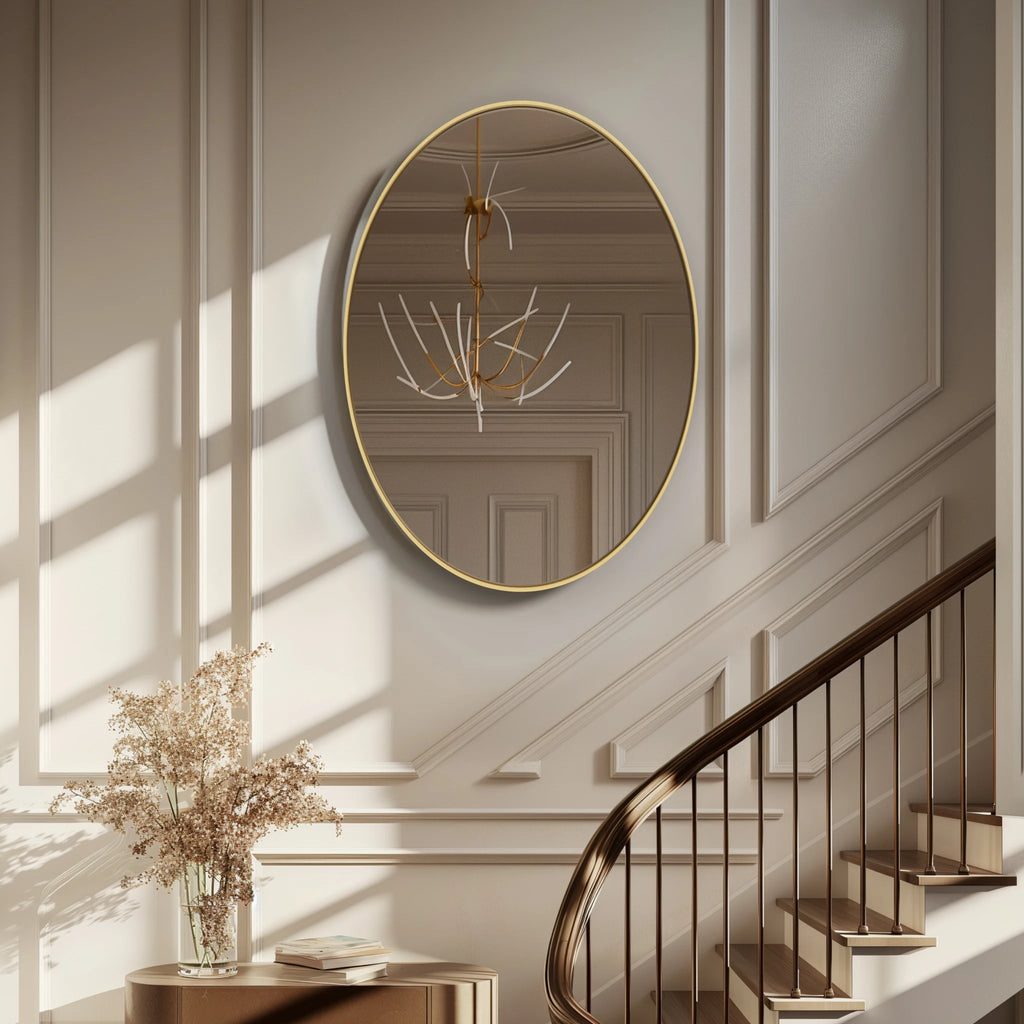 Bathroom, Gold Framed Mirror for Wall