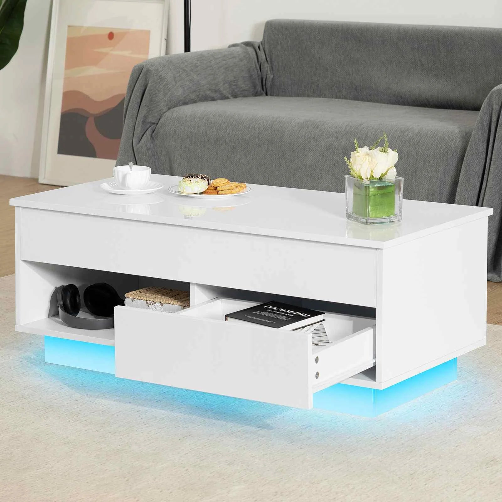 LED Lift Coffee Table The Ultimate Modern Furniture with Height Adjustment and Sleek Design for Home Decor and Entertaining