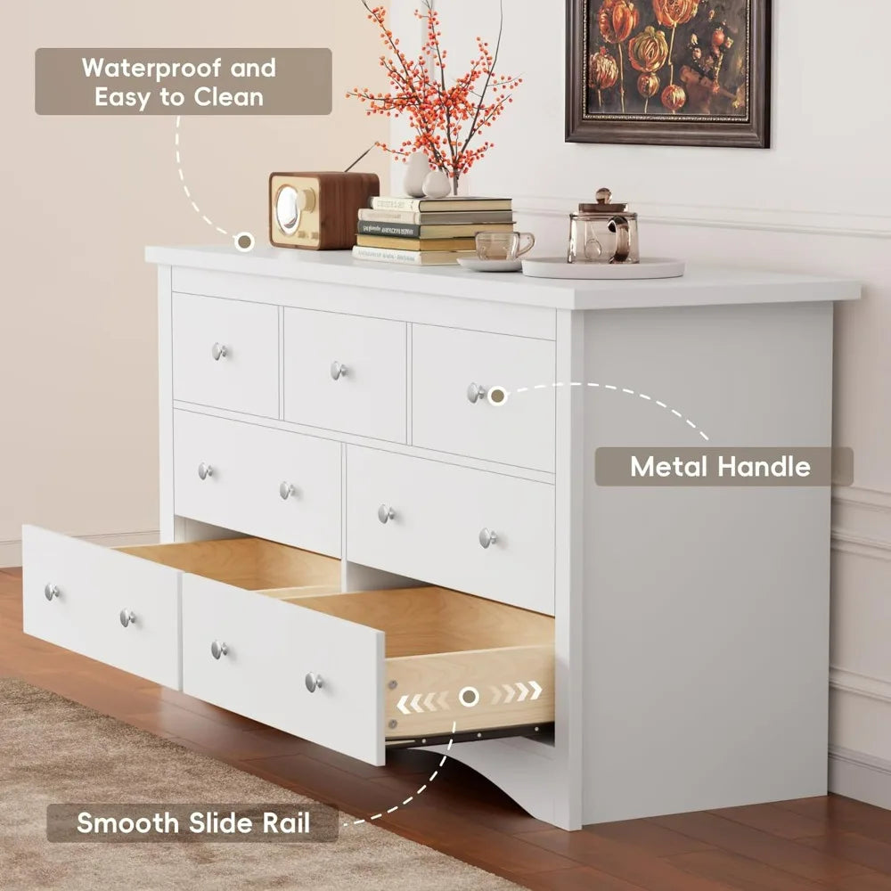 7 Wood Dresser Chest of Drawers