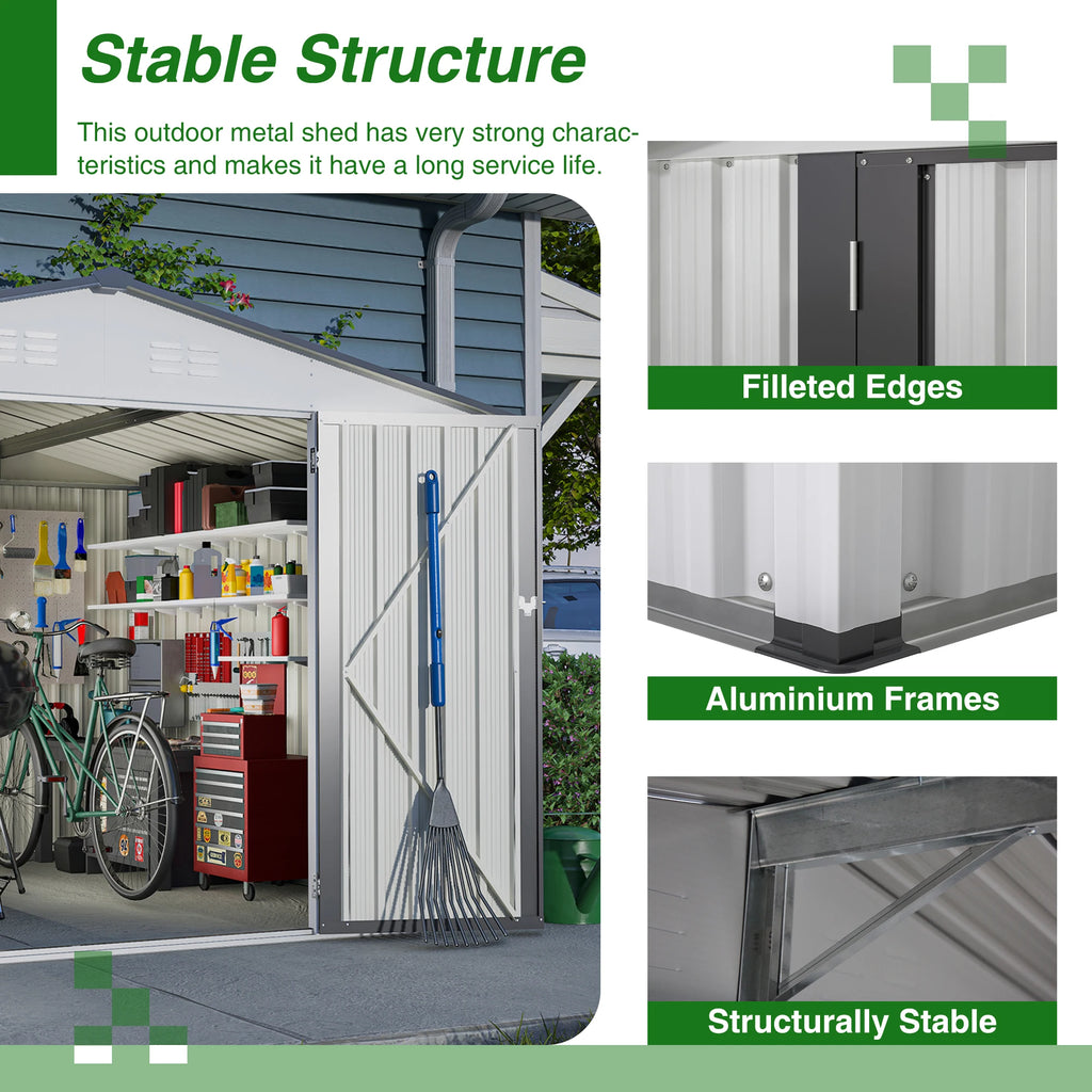 LZBEITEM 10X8 FT Outdoor Storage Shed,