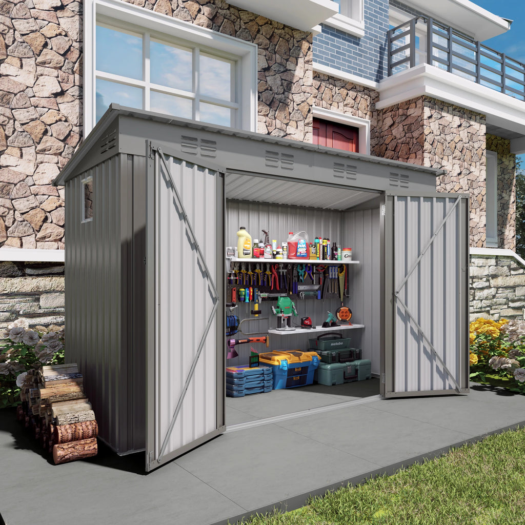 4 x 9 FT Outdoormetal garden Storage Shed