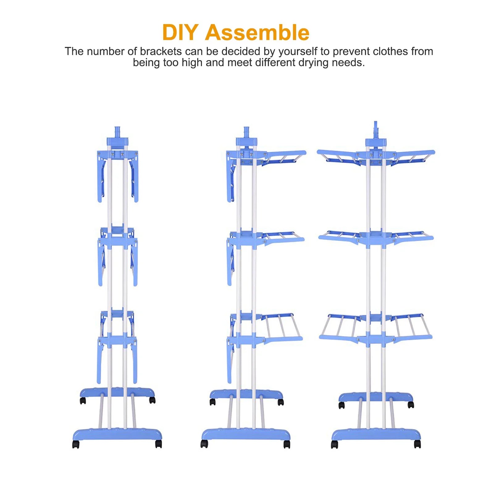 4-Tier Clothes Drying Rack Foldable Wing