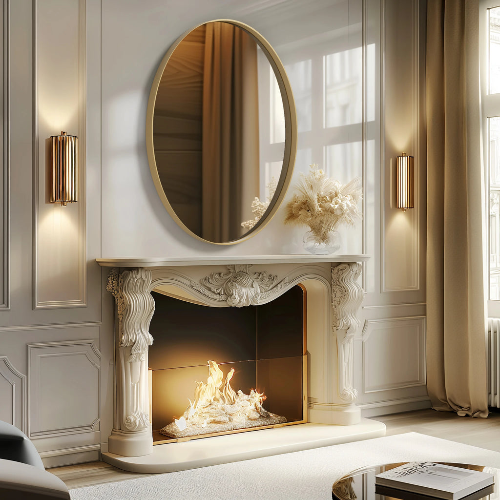 Bathroom, Gold Framed Mirror for Wall