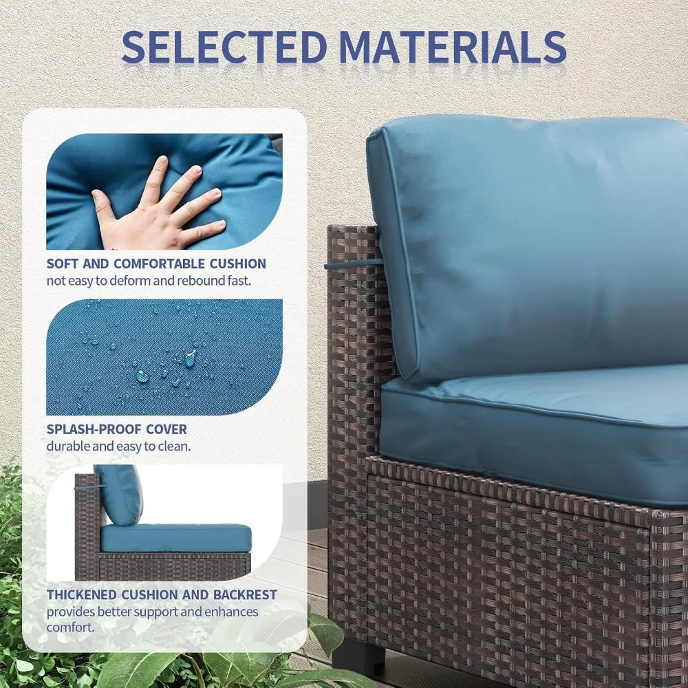 Patio Furniture Set, 7-Piece Outdoor Couches for Patio