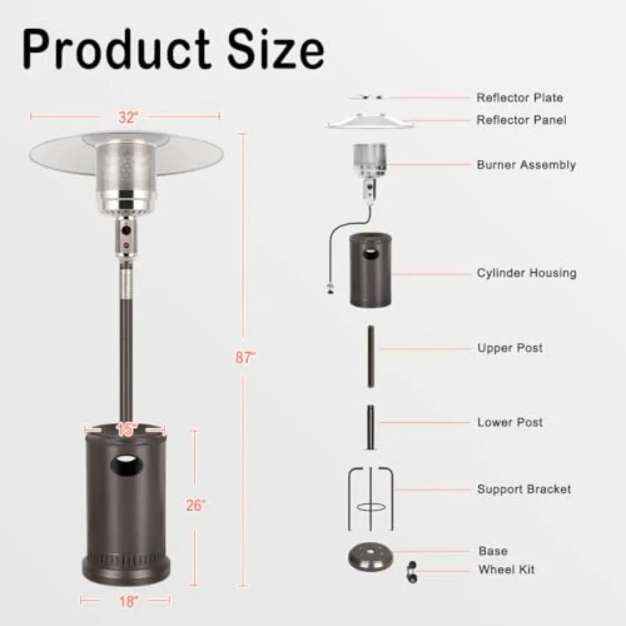 Outdoor Patio Heater 50000 BTU Table Design