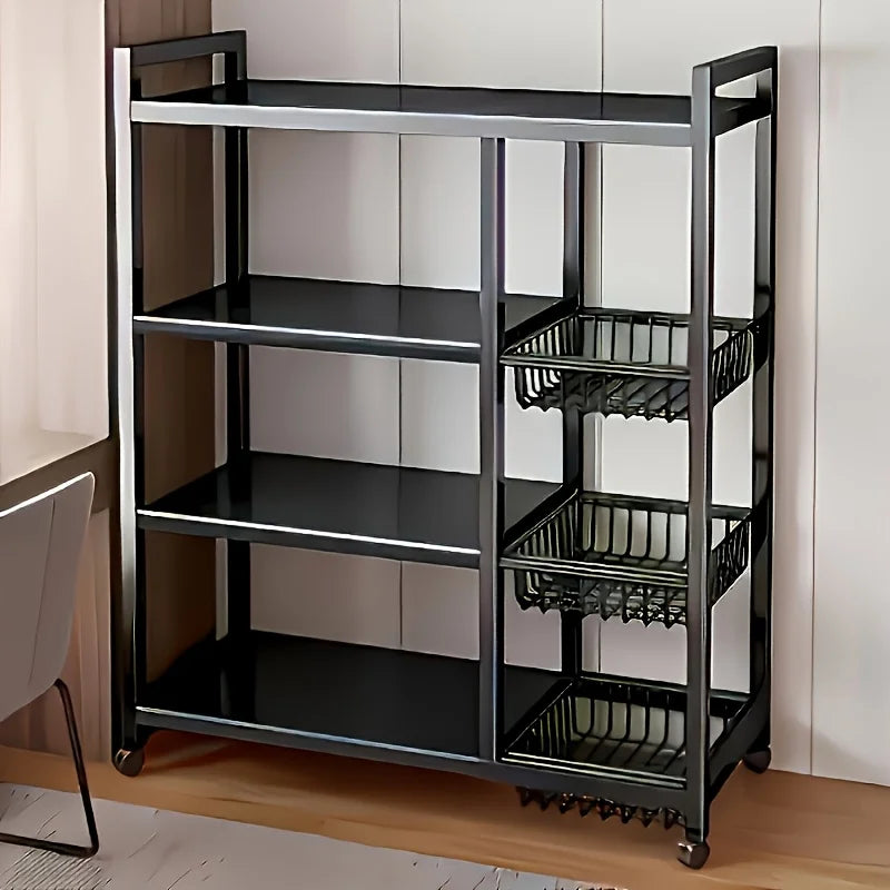 New Heavy-Duty 4-Tier Freestanding Shelf with 3 Baskets